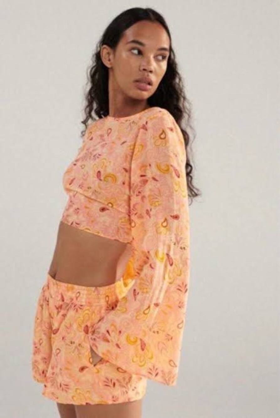 Zara Boho Crop with Bell Sleeves and Open Back